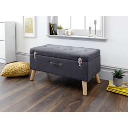 Minstrel Storage Ottoman Large Charcoal