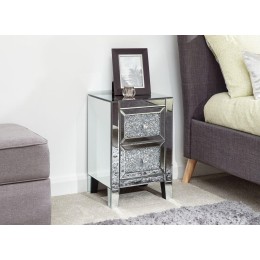 Lucia 2 Drawer Jewelled Chest Mirrored