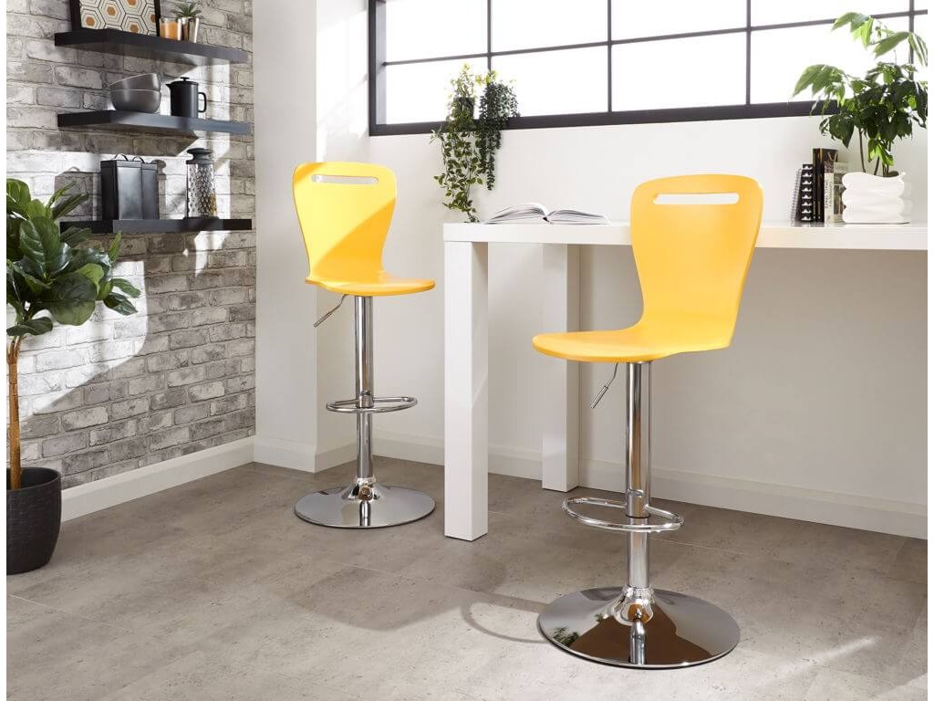 Long Island Bar Stools Pair in Yellow