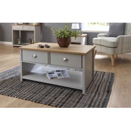 Lancaster 2 Drawer Coffee Table Grey