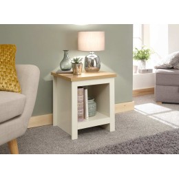 Lancaster Side Table With Shelf Cream