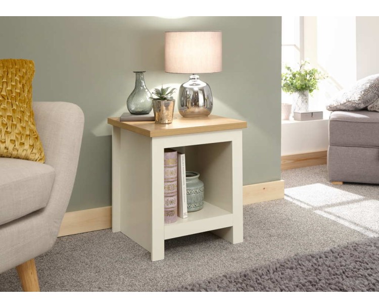 Lancaster Side Table With Shelf Cream