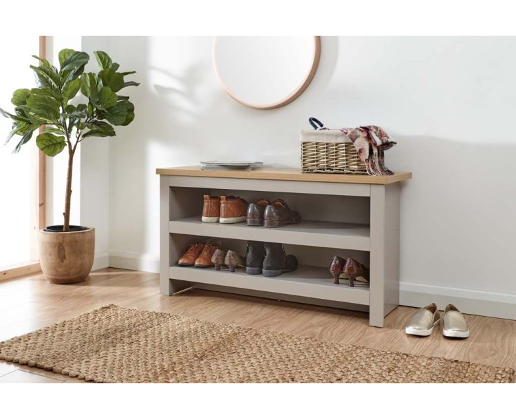 Lancaster Simple Shoe Bench Grey