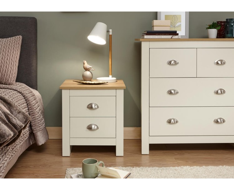 Lancaster 2 Drawer Bedside Cream