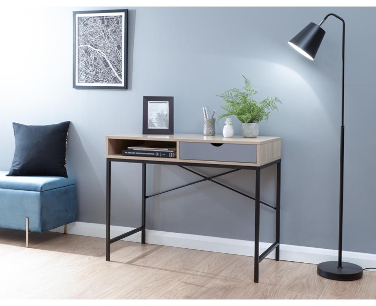 Telford Computer Desk Light Oak & Grey