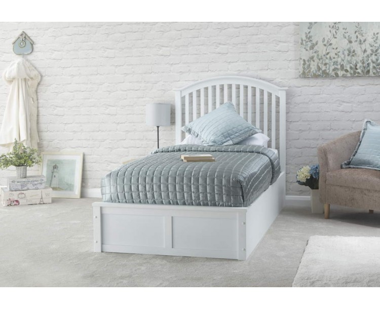 Madrid Wooden Ottoman Bed 90cm White