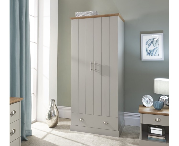 Kendal 2 Door 1 Drawer Wardrobe Grey