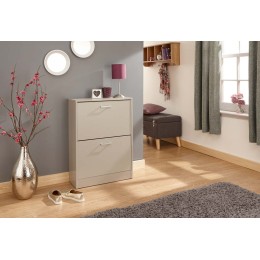 Stirling Two Tier Shoe Cabinet Grey