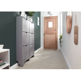 Narrow 6 Drawer Shoe Cabinet in Grey