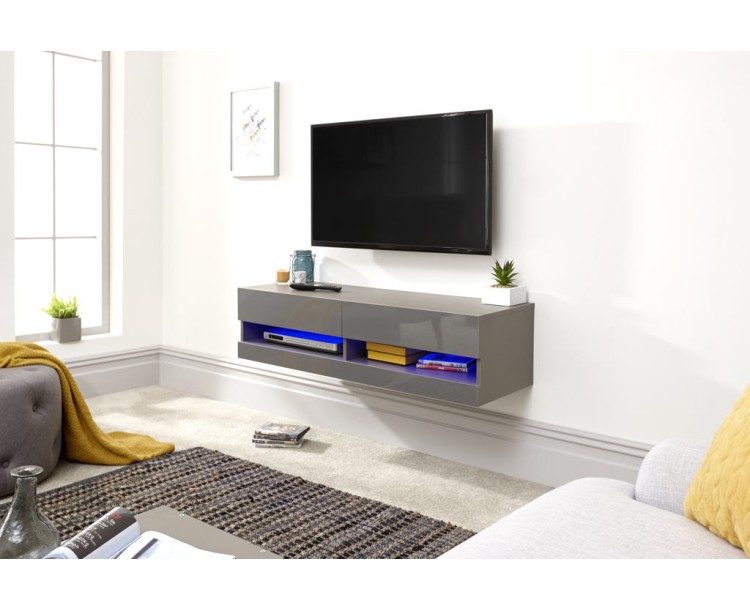 Galicia 120cm Wall TV Unit With Led Grey