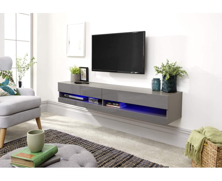 Galicia 180cm Wall TV Unit With Led Grey