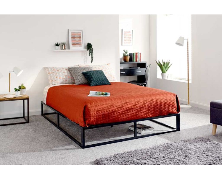 Platform Bed 120cm Black