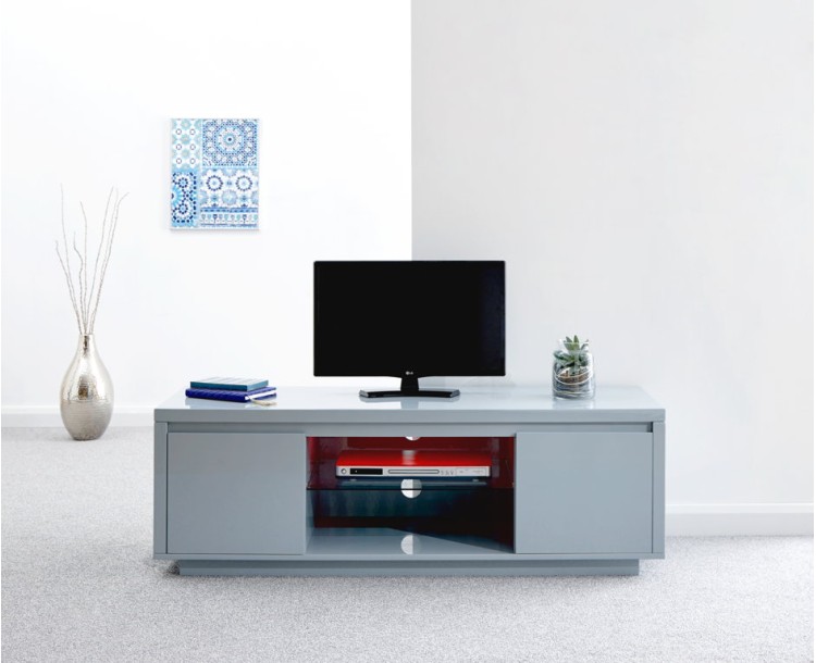 Polar High Gloss Led Large TV Unit Grey