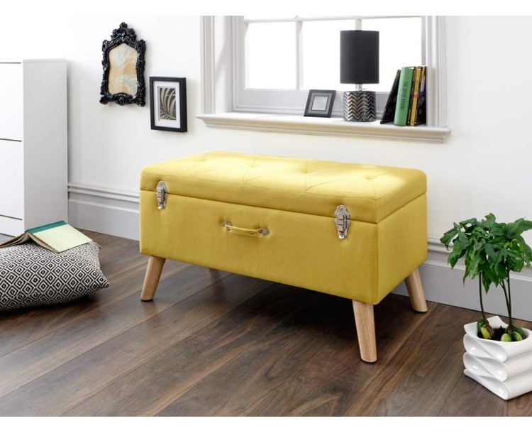 Minstrel Storage Ottoman Large Mustard