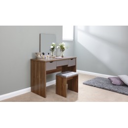 Elizabeth Dressing Table Set Walnut + Grey