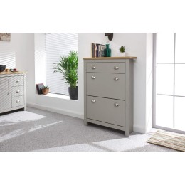 Lancaster 2 Door 1 Drawer Shoe Cabinet Grey