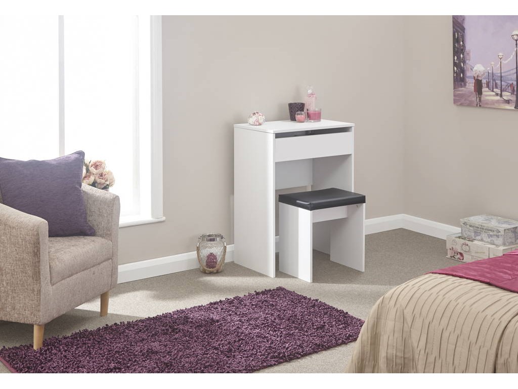 Compact Dresser + Stool White