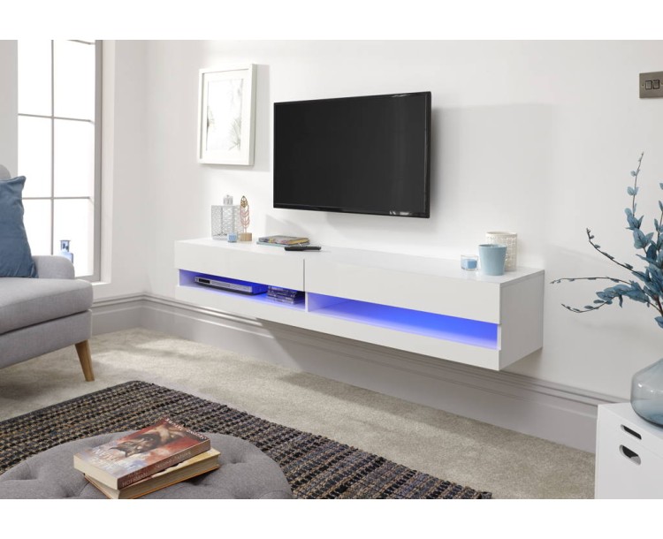 Galicia 180cm Wall TV Unit With Led White