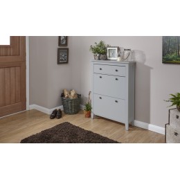 Deluxe Two Tier Shoe Cabinet Grey