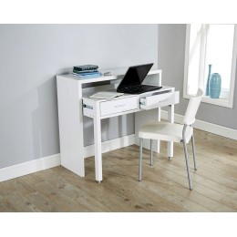 Regis Retractable Console Desk in White