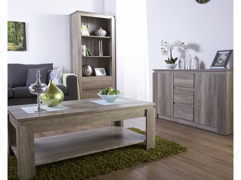 Canyon Oak Living Room Rustic 3D Oak Effect Sideboard
