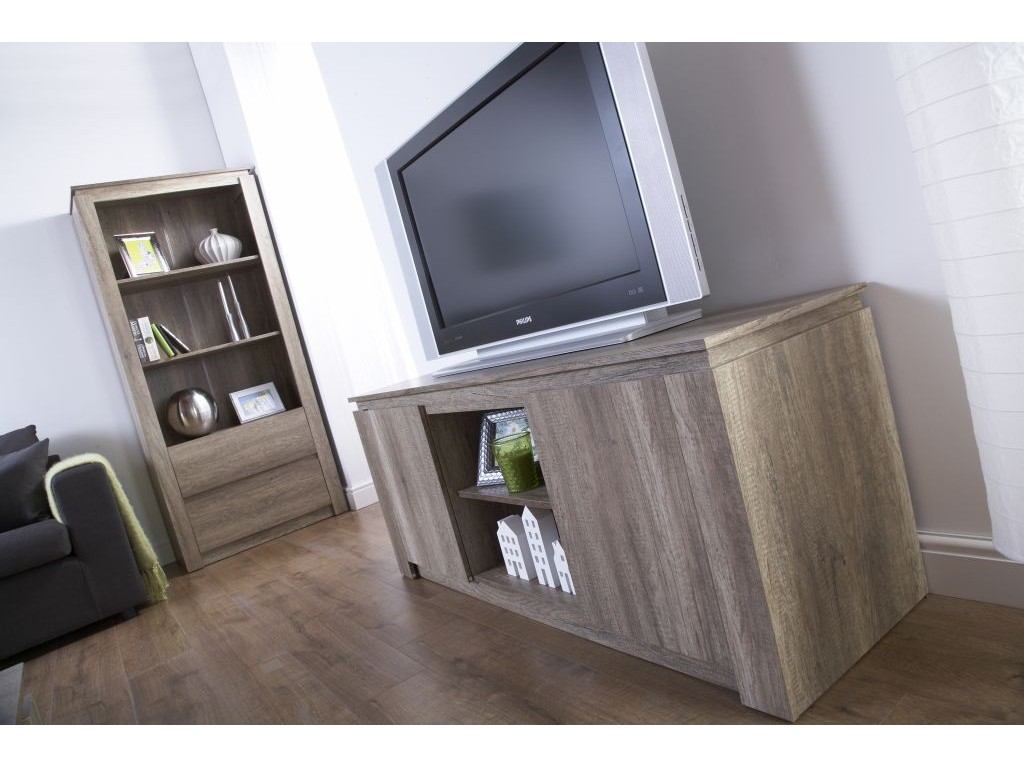 Rustic Contemporary Style Canyon Oak TV Stand