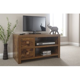 Traditional Chunky Jakarta Mango 2 Drawer TV Unit