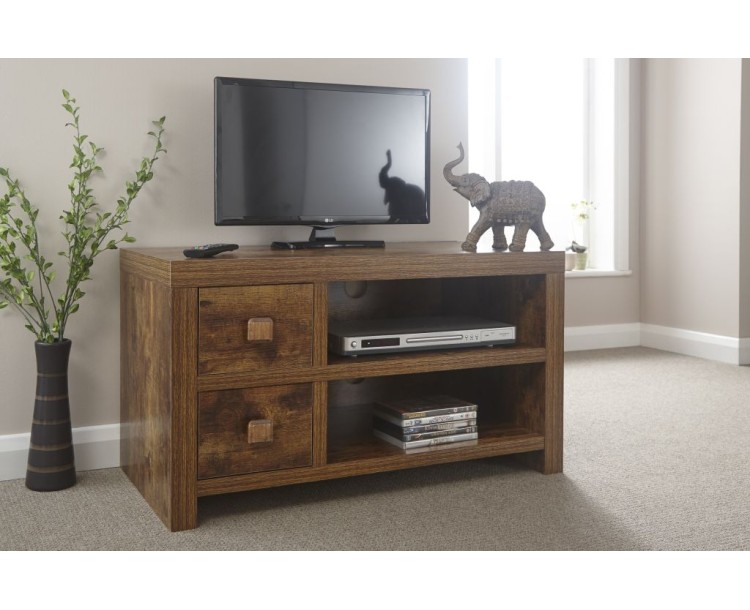 Traditional Chunky Jakarta Mango 2 Drawer TV Unit