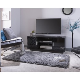 Lima TV Stand High Gloss Black with Matte Frame