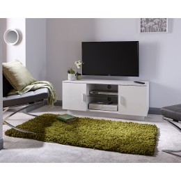 Lima Modern TV Stand High Gloss White with Matte Frame