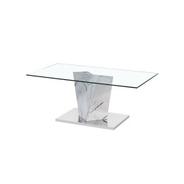 Alpha Coffee Table White Marble Effect Base