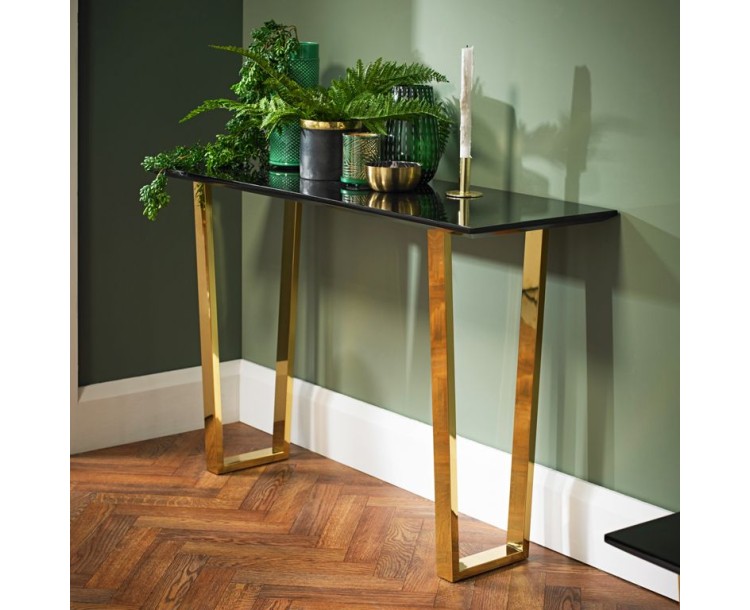 Sleek Black High Gloss Antibes Console Table