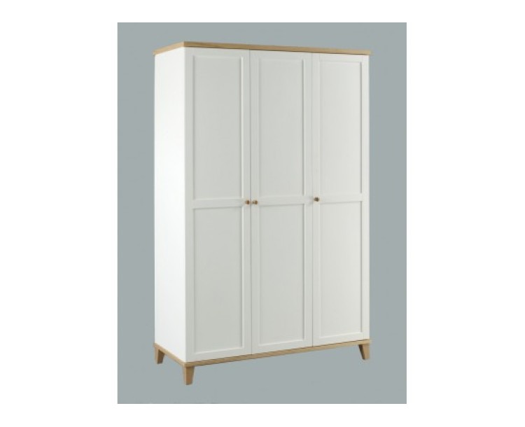 Boston 3 Door Modern Traditional Bedroom Wardrobe in White