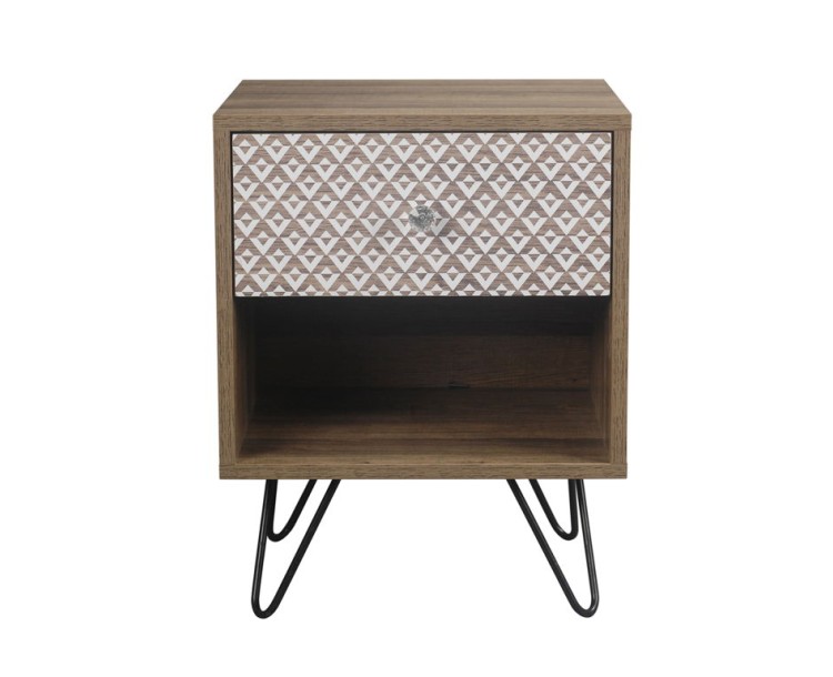 Casablanca Foiled Print 1 Draw Lamp Table