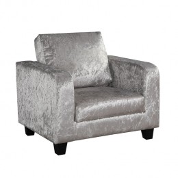 Chair in A Box Silver Crushed Velvet