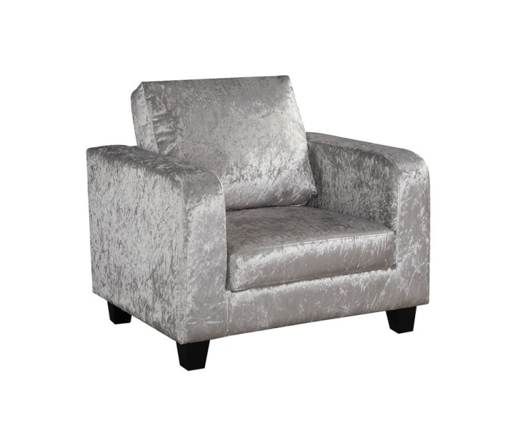 Chair in A Box Silver Crushed Velvet