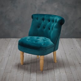 Velvet Roll Top Design Charlotte Chair Teal