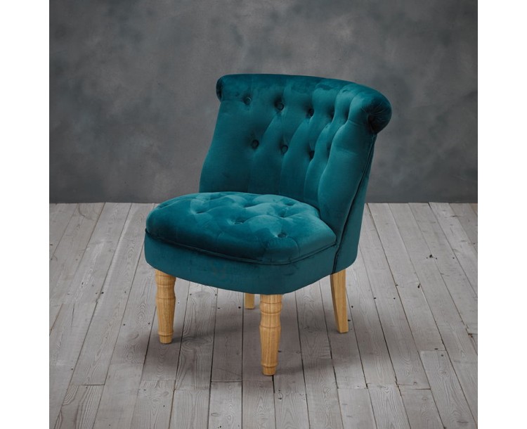 Velvet Roll Top Design Charlotte Chair Teal