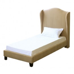 Chateaux Beige Velvet Wing Style 3FT Single Bed