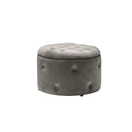 Cleo Charcoal Velvet Storage Pouffe