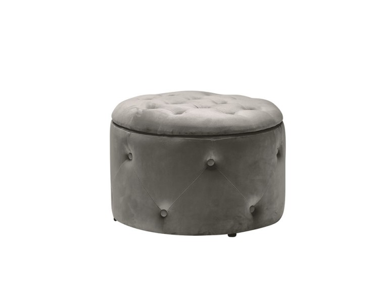 Cleo Charcoal Velvet Storage Pouffe