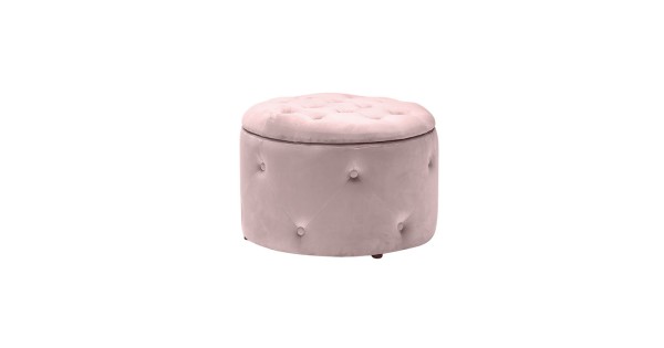 pink buttoned pouffe