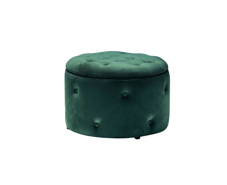 Cleo Teal Buttoned Design Storage Pouffe