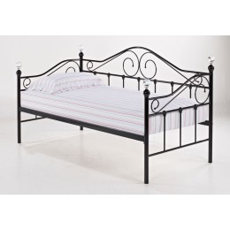 Florence 3FT Single Crystal Swirl Metal Day Bed Black