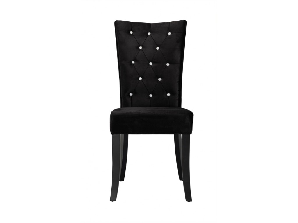Radiance Black Velvet Dining Chair with Crystal Diamantes
