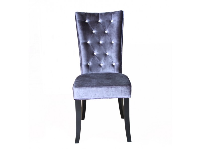 Radiance Silver Velvet Dining Chair with Crystal Diamantes