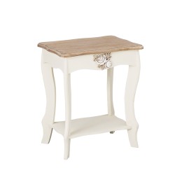 Shabby Chic Vintage Juliette End Lamp Table in Oak-White