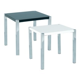 Novello Modern High Gloss End Lamp Table in Black And White