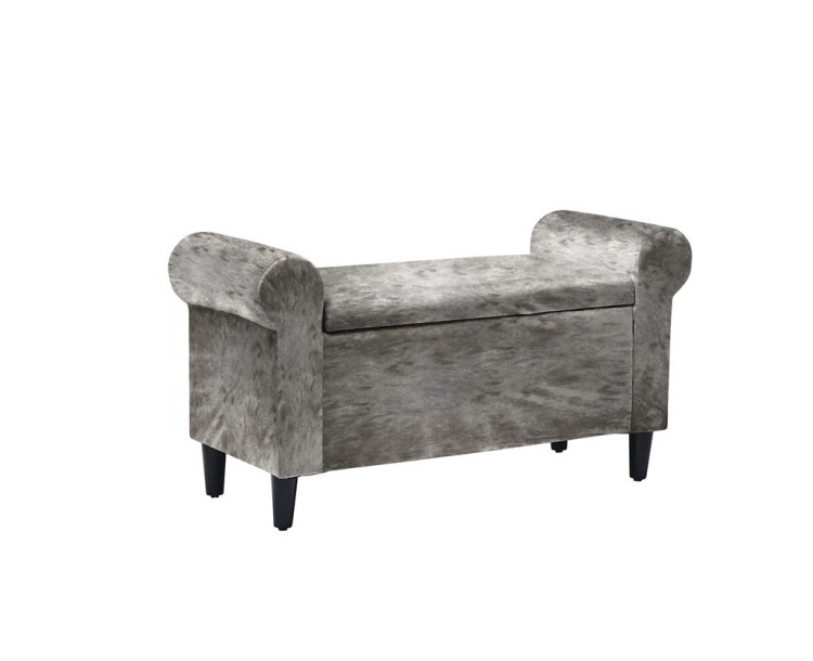 Highgrove Storage Ottoman Silver