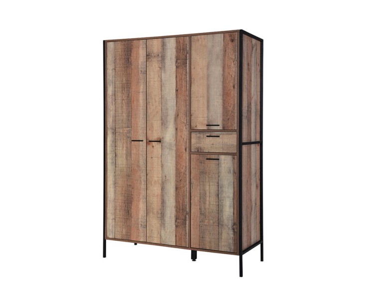 Hoxton 4 Door Wardrobe Distressed Oak Effect